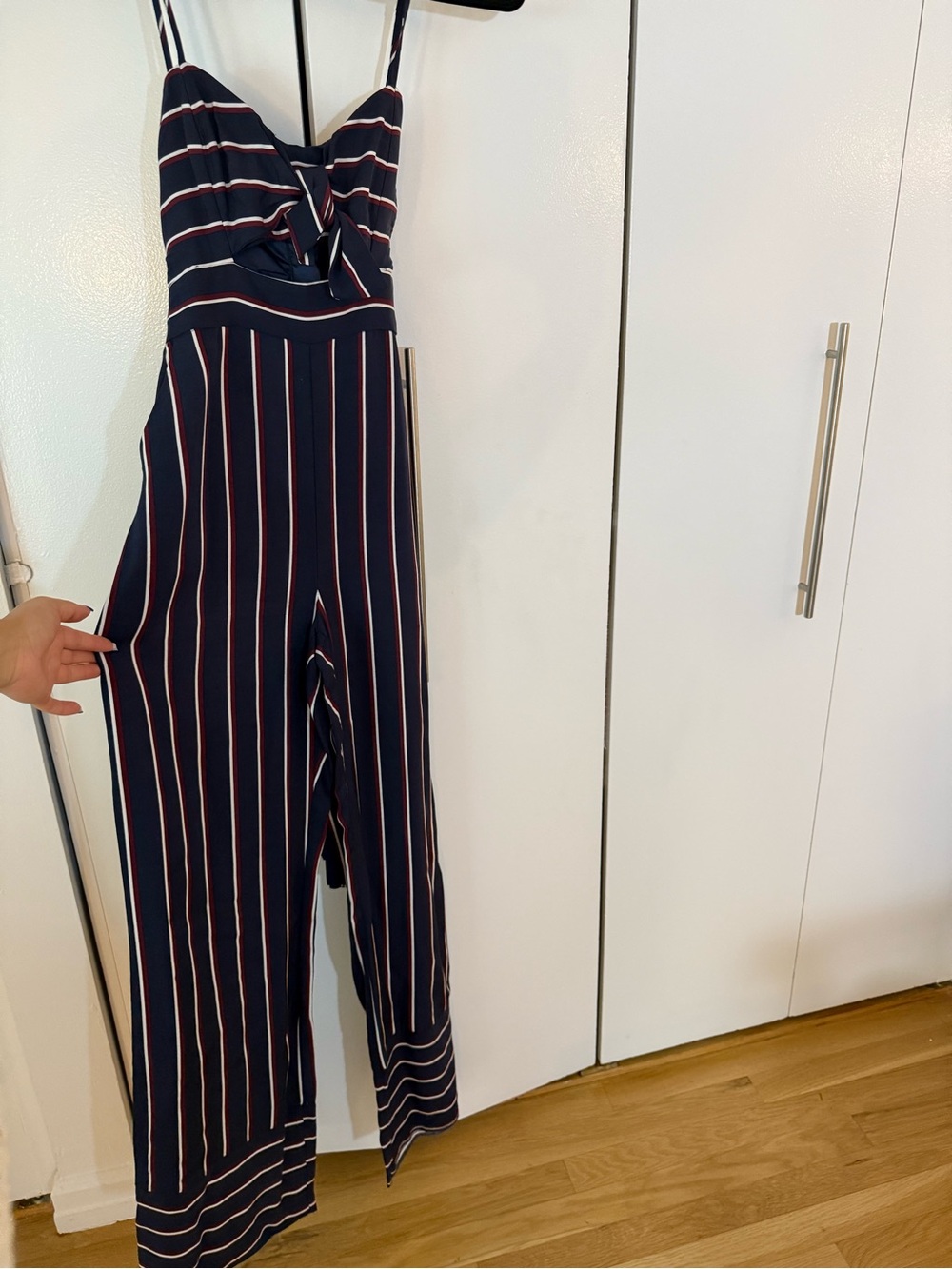 Bardot Navy Striped Wide-Leg Jumpsuit